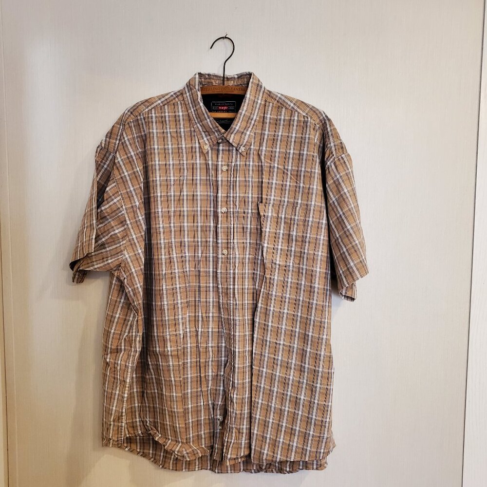 Wrangler NWOT Men's 2XL Plaid Short Sleeve Western Shirt